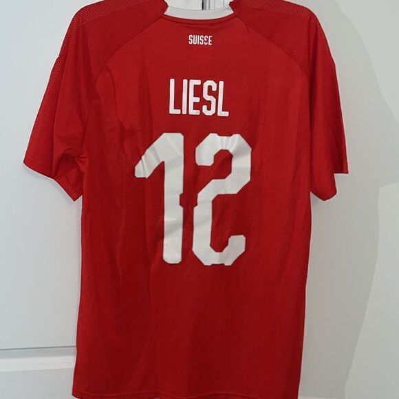 puma Red Swiss Switzerland National Team Authentic Player Away Soccer jersey L - Picture 4 of 5